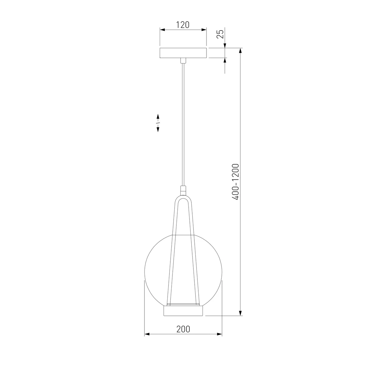 Подвесной светодиодный светильник со стеклянным плафоном 50267/1 LED черный Eurosvet 4
