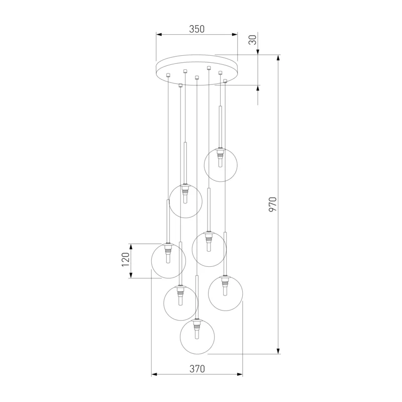 Подвесной светильник со стеклянными плафонами 5362 Nilos TK Lighting 5
