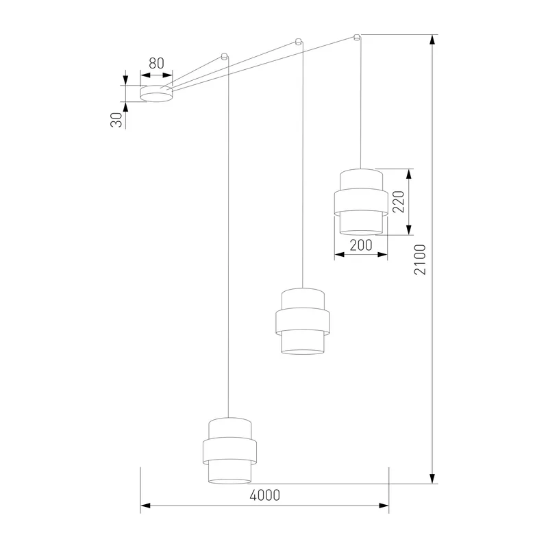 Подвесной светильник с тканевыми абажурами 5403 Calisto TK Lighting 3