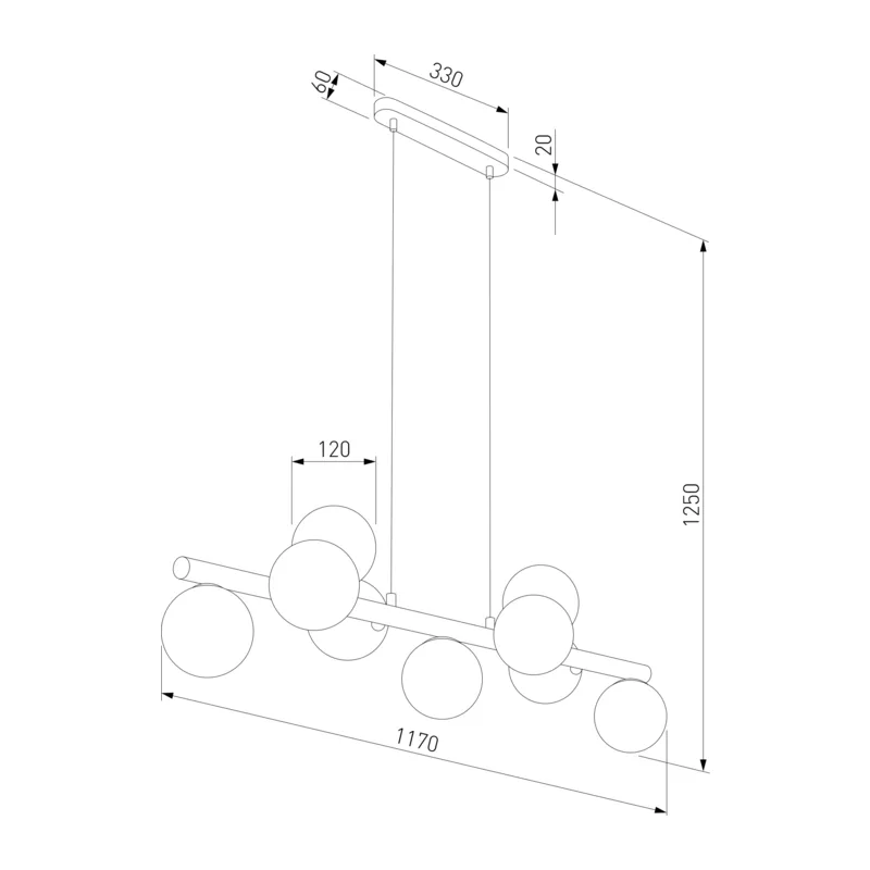 Подвесной светильник со стеклянными плафонами 5906 Estera Wood TK Lighting 5