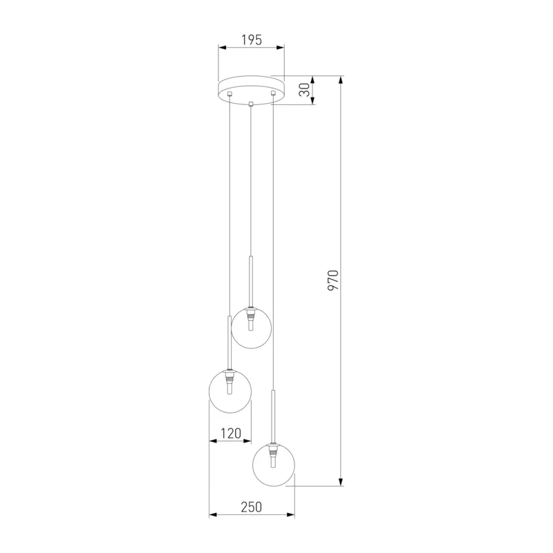 Подвесной светильник со стеклянными плафонами 5942 Nilos TK Lighting 7