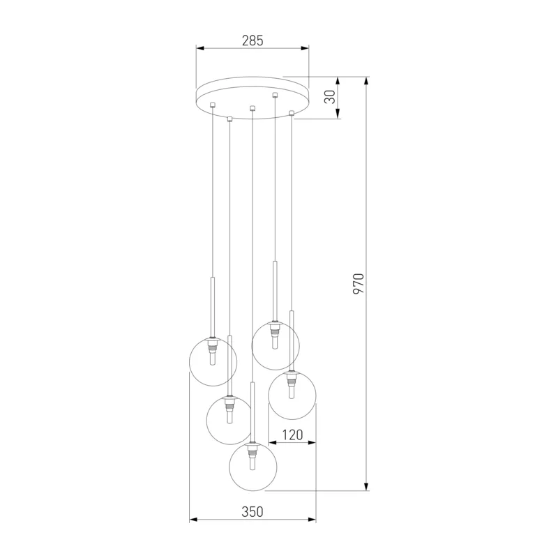 Подвесной светильник со стеклянными плафонами 5943 Nilos TK Lighting 5