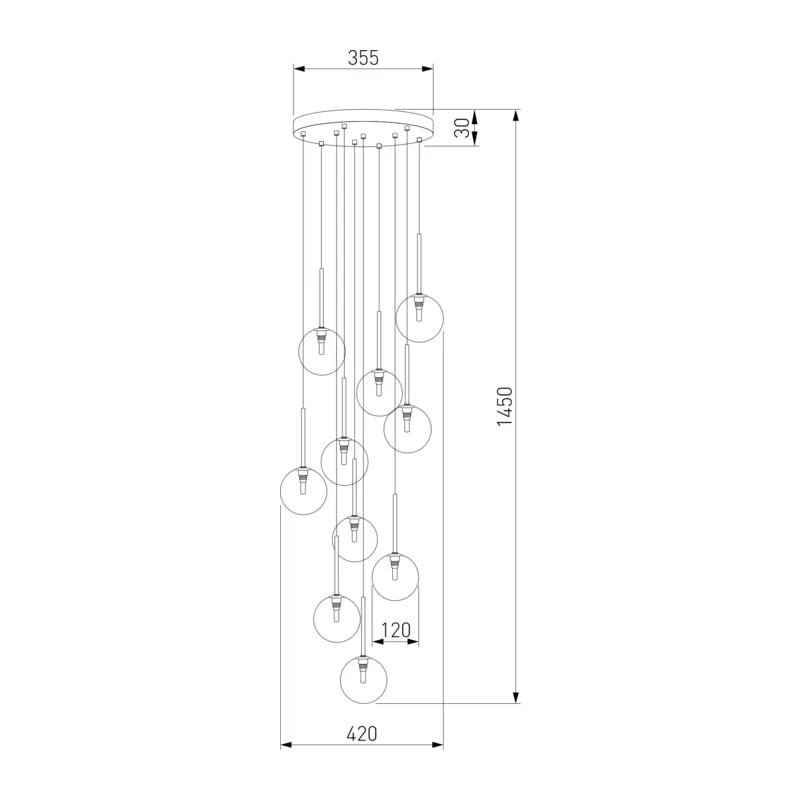 Подвесной светильник со стеклянными плафонами 5944 Nilos TK Lighting 5