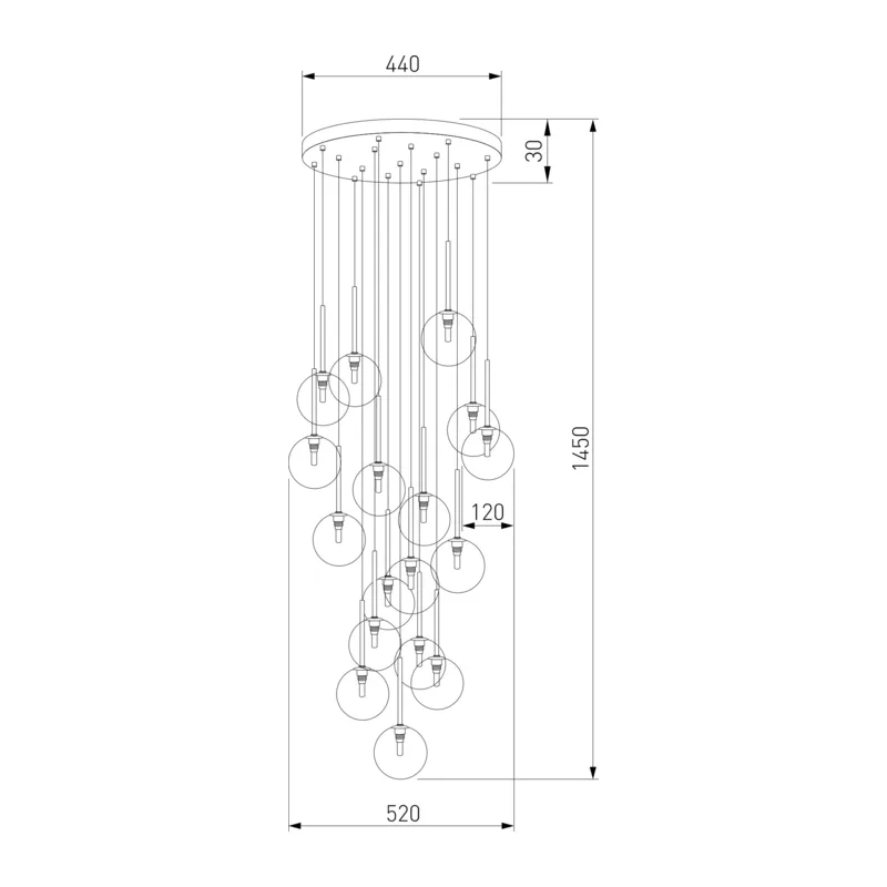 Подвесной светильник со стеклянными плафонами 5945 Nilos TK Lighting 5