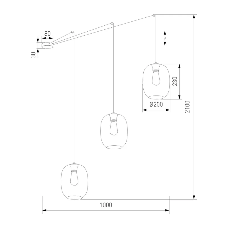 Подвесной светильник со стеклянными плафонами 5972 Elio TK Lighting 4