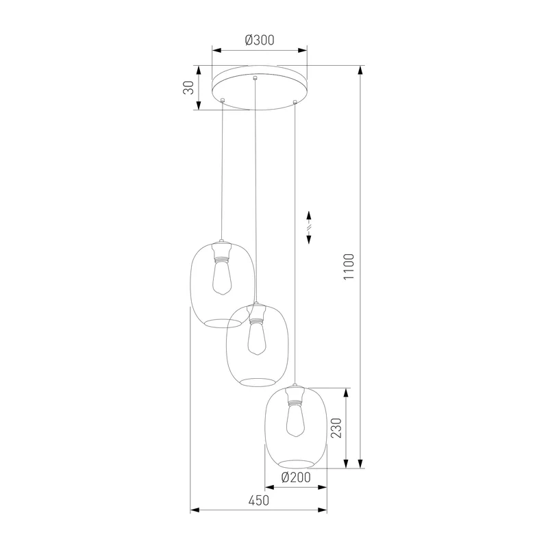 Подвесной светильник со стеклянным плафоном 5973 Elio TK Lighting 4