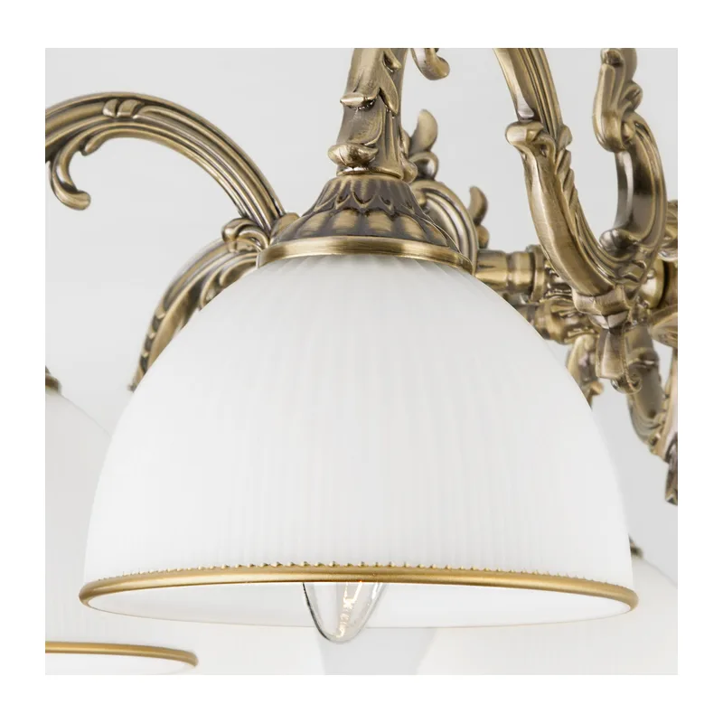 Классическая люстра со стеклянными плафонами 60106/5 античная бронза Eurosvet 2