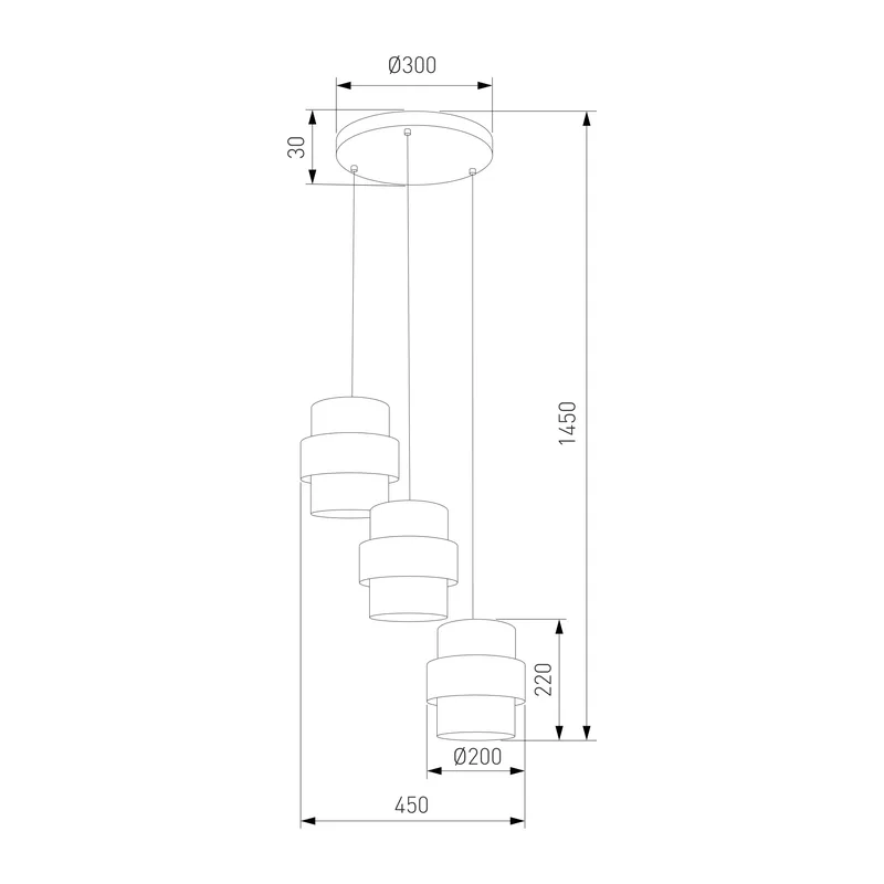 Подвесной светильник с тканевыми абажурами 6098 Calisto TK Lighting 4