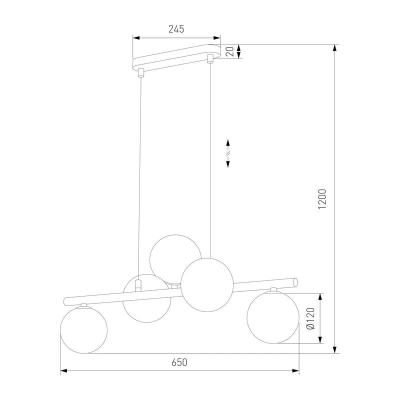 Подвесной светильник со стеклянными плафонами 6105 Estera TK Lighting 4