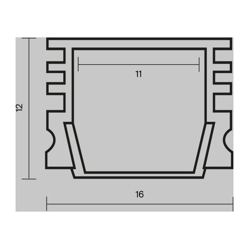 Алюминиевый профиль накладной 16x12 (Черный, 2 м), ALM-005-B-2M 631005 Maytoni 5