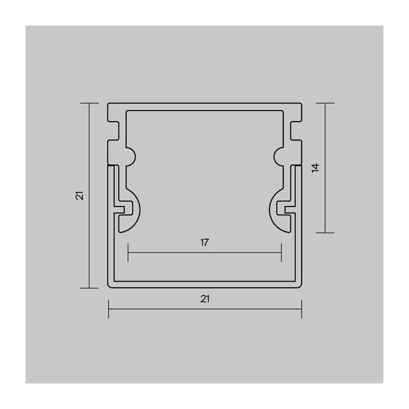 Алюминиевый профиль накладной 21x21 (Серебро, 2 м), ALM-2121-S-2M 631009 Maytoni 2