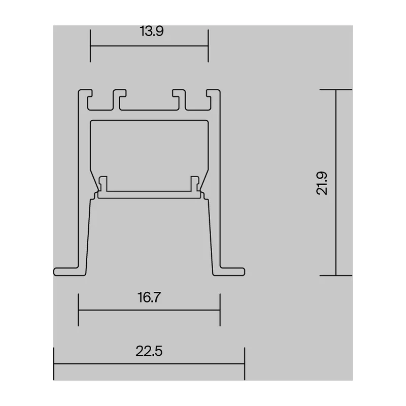 Алюминиевый профиль встраиваемый скрытого монтажа 22x22 (Черный, 2 м), ALM-2222-B-2M 632013 Maytoni 5