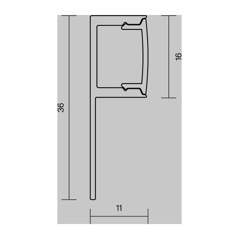 Алюминиевый профиль встраиваемый 36x11 (Серебро, 2 м), ALM-3611-S-2M Maytoni 636001 6