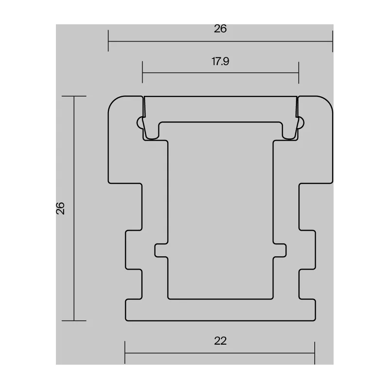 Алюминиевый профиль встраиваемый в пол 26x26 (Серебро, 2 м), ALM-2626-S-2M 636016 Maytoni 5