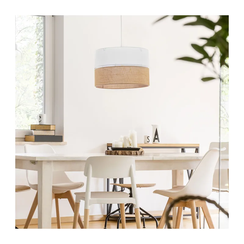Подвесной светильник с тканевым рассеивателем 6573 Linobianco TK Lighting 3