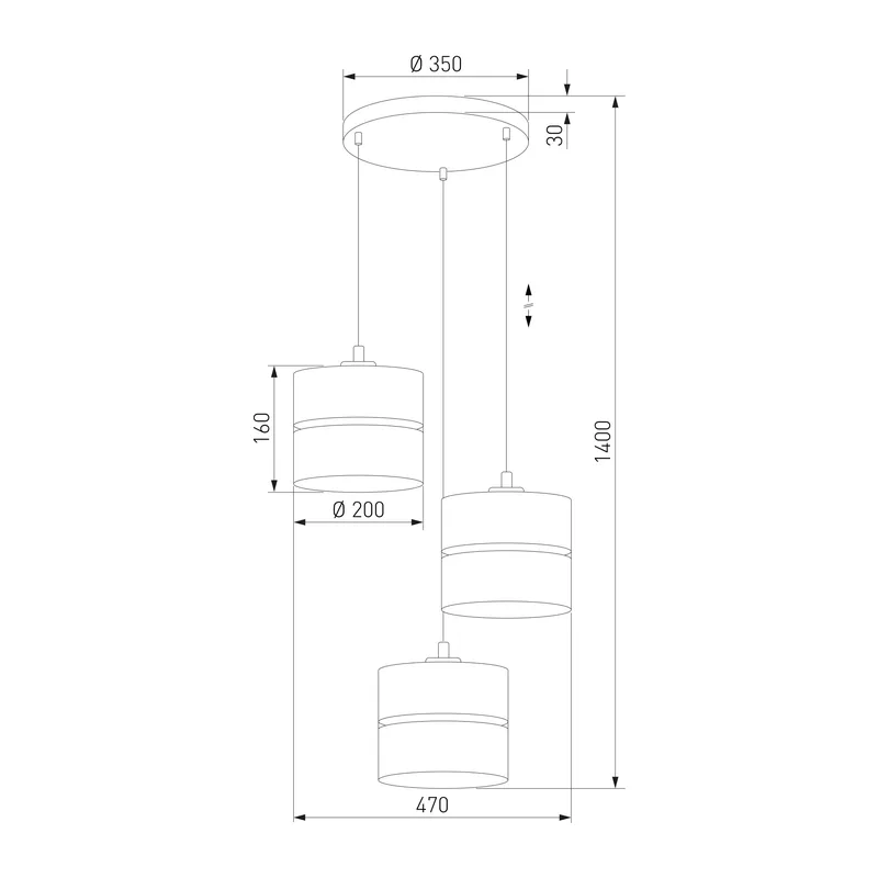 Подвесной светильник с тканевыми абажурами 6575 Linobianco TK Lighting 4