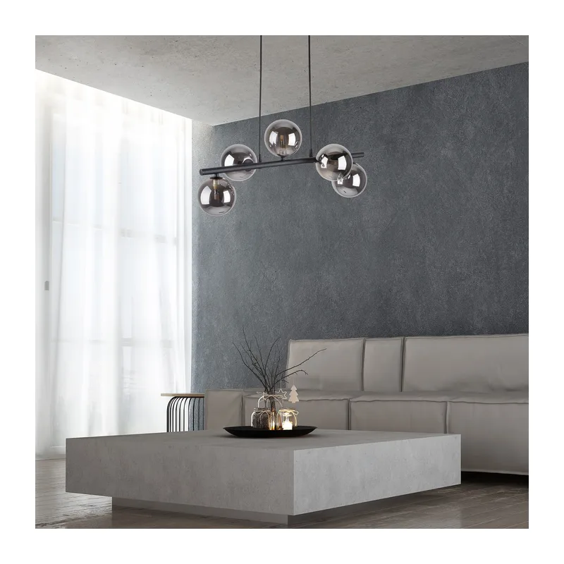 Подвесной светильник со стеклянными плафонами 6707 Estera Black TK Lighting 3