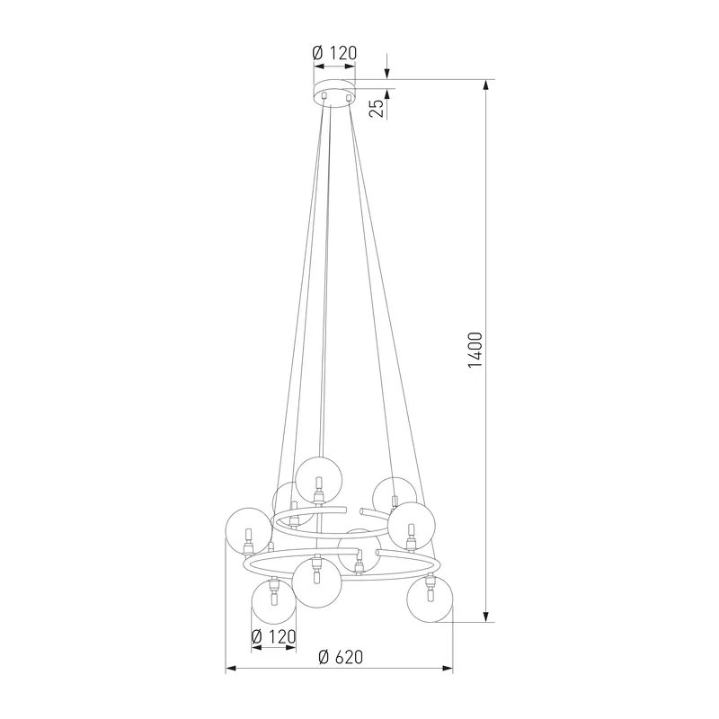Подвесной светильник со стеклянными плафонами 6845 Anabelle TK Lighting 6