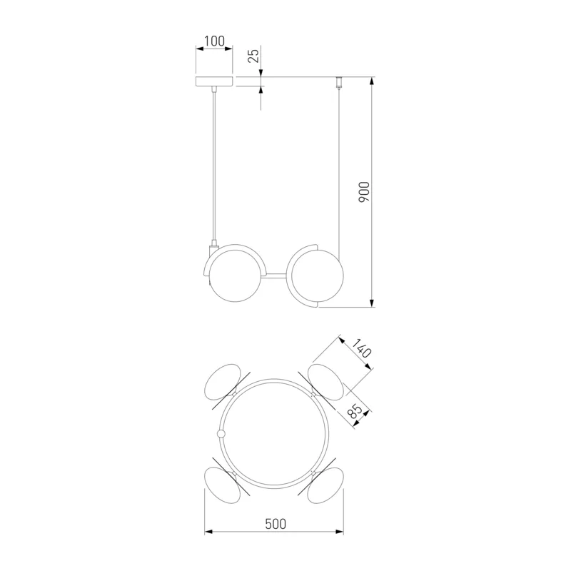 Умный подвесной светильник 70150/4 черный/латунь Smart Eurosvet 5
