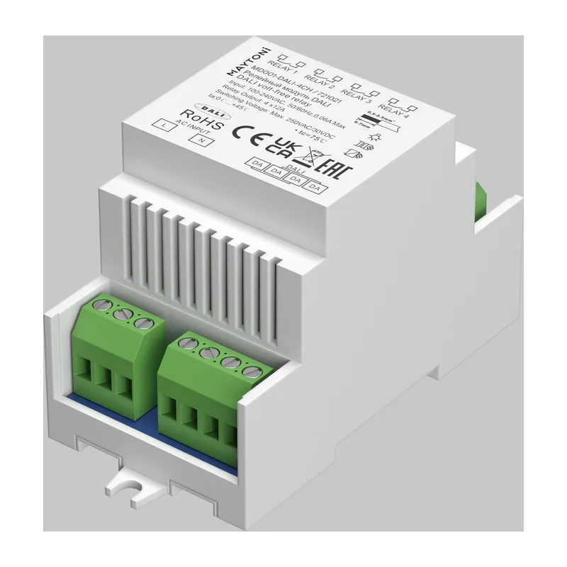 Релейный модуль DALI DT7 четырёхканальный 4x12A DIN 2760Вт Maytoni 721021 2