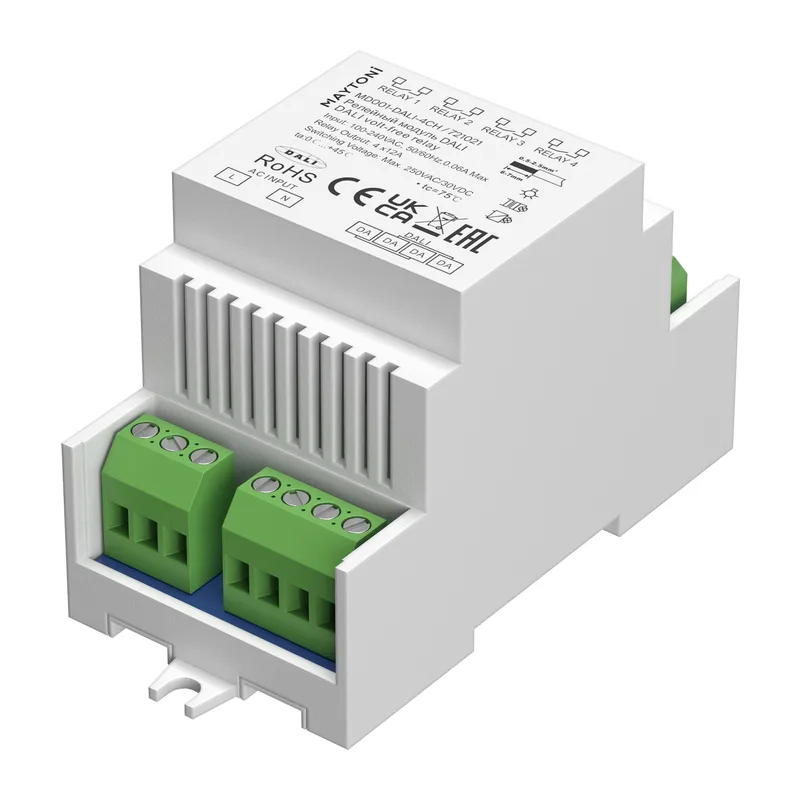 Релейный модуль DALI DT7 четырёхканальный 4x12A DIN 2760Вт Maytoni 721021