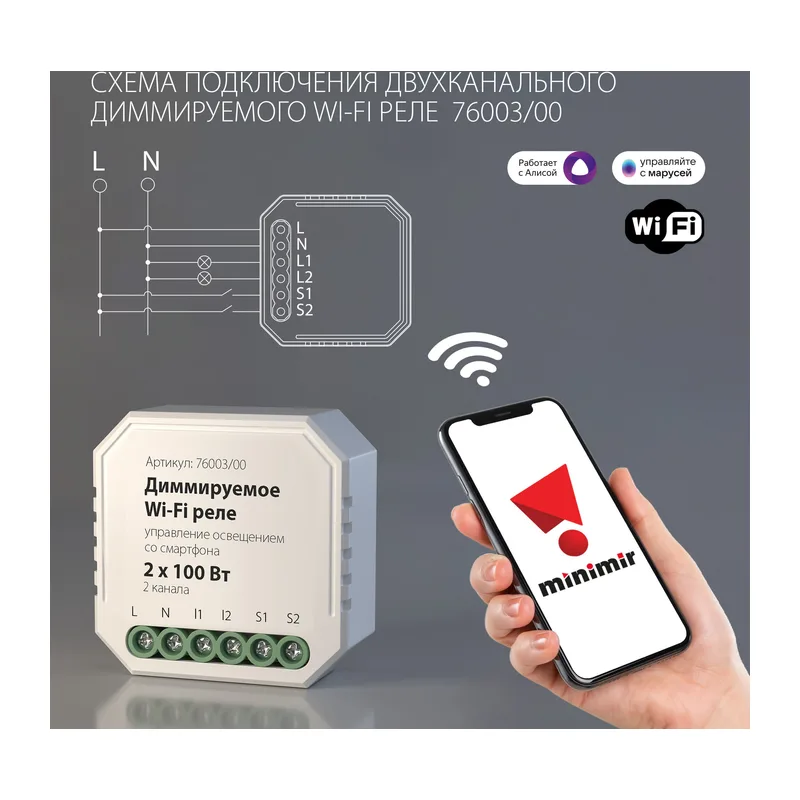 Умное диммируемое двухканальное реле 76003/00 Elektrostandard 2