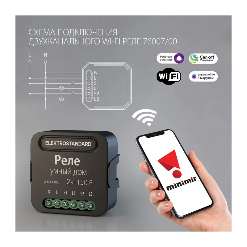 Умное двухканальное реле 76007/00 Elektrostandard 4