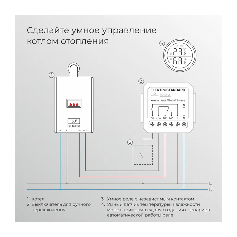 Реле Умный дом с независимым контактом 76010/00 Elektrostandard 2