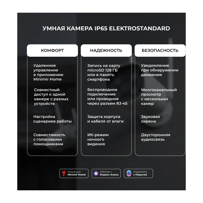 Умная видеокамера белая IP65 76500/01 Elektrostandard 6
