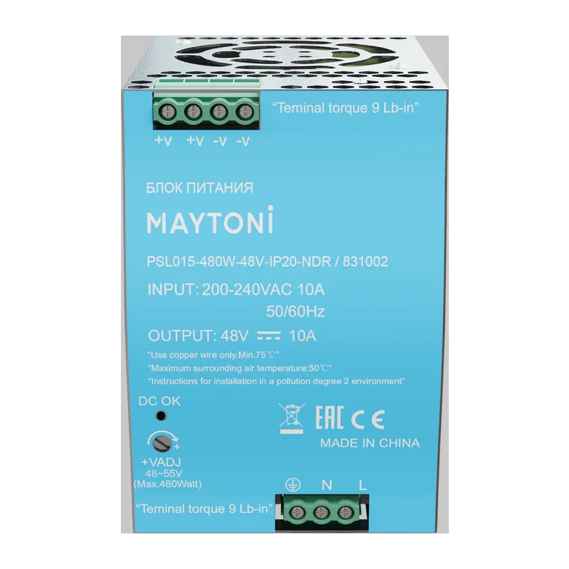 Источник напряжения PSL015 48В 480Вт IP 20 831002 Maytoni 2
