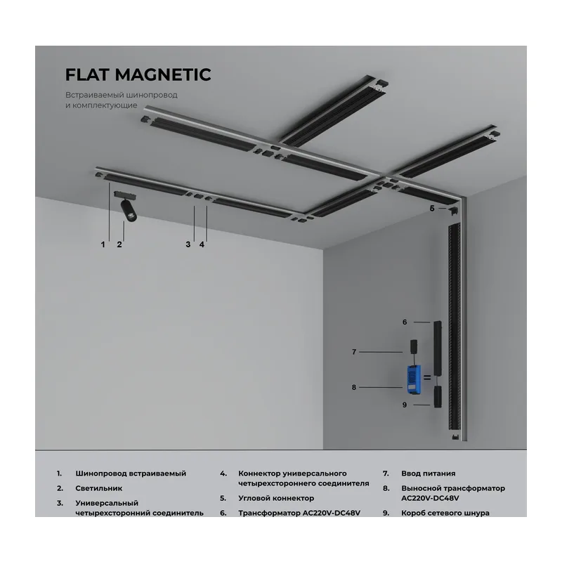 Коннектор угловой внутренний для накладного шинопровода Flat Magnetic 85002/00 Elektrostandard 4