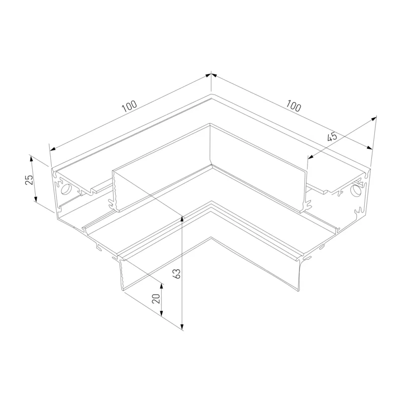 Коннектор угловой внутренний для встраиваемого шинопровода Slim Magnetic 85093/11 Elektrostandard 4