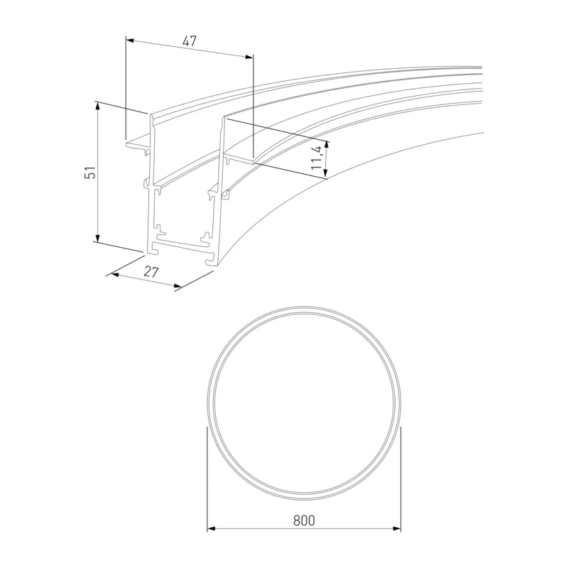 Slim Magnetic Встраиваемый радиусный шинопровод черный ⌀ 800мм 85158/00 Elektrostandard 3