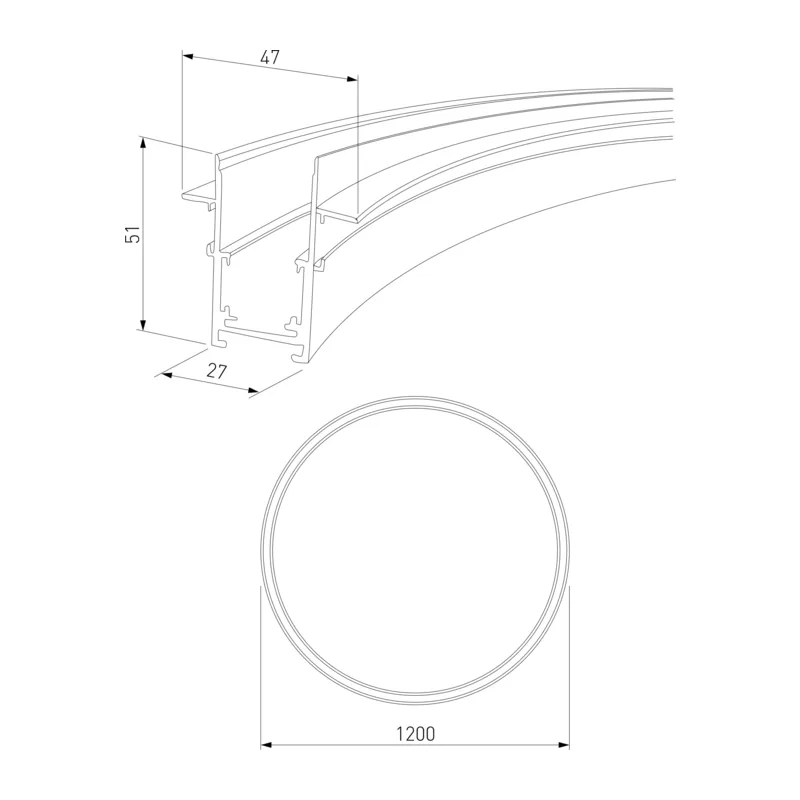Slim Magnetic Встраиваемый радиусный шинопровод черный ⌀ 1200мм 85159/00 Elektrostandard 3