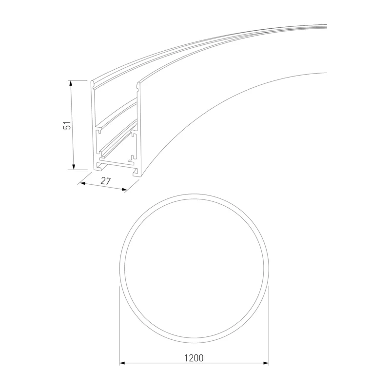 Slim Magnetic Накладной радиусный шинопровод черный ⌀ 1200мм 85161/00 Elektrostandard 3