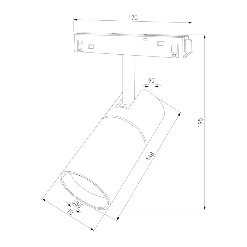 Slim Magnetic Умный трековый светильник 20W 2700-6500K Dim R03 (черный) 85197/01 Elektrostandard 10