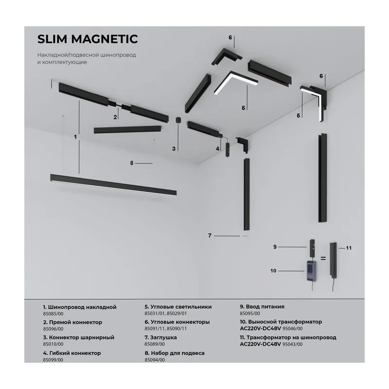 Slim Magnetic Умный трековый светильник 20W 2700-6500K Dim R03 (черный) 85197/01 Elektrostandard 8
