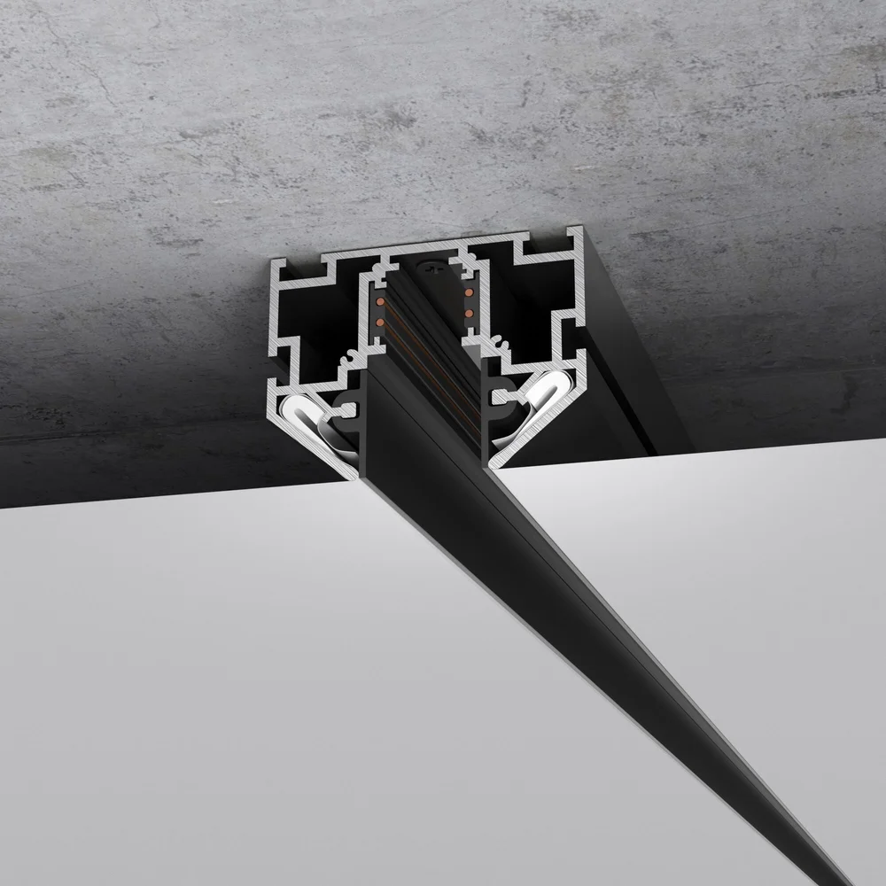 Slim Magnetic Шинопровод в натяжной потолок с декоративными вставками черный (2м) 85204/00 Elektrostandard