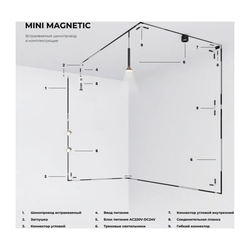 Mini Magnetic Трековый светильник 5W 3000K латунь/черный 85206/01 Elektrostandard 4
