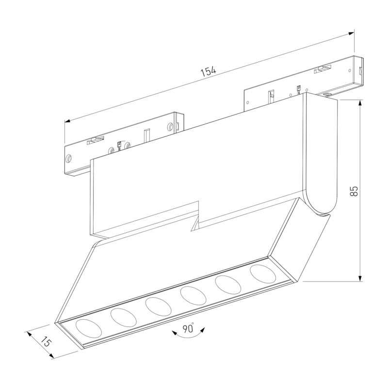 Mini Magnetic Трековый светильник 6W 3000K черный 85207/01 Elektrostandard 6