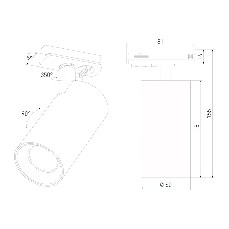 Basic System Comel Трековый поворотный светильник 10W 4200K черный 85210/01 Elektrostandard 4