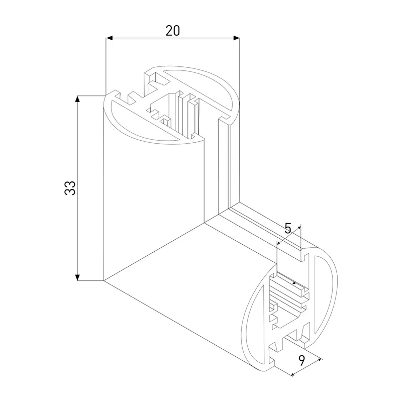 Mini Magnetic Коннектор угловой внутренний для накладного шинопровода Round черный 85216/00 Elektrostandard 4