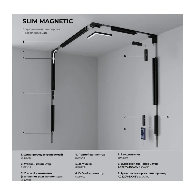 Slim Magnetic R07 Трековый светильник 8W 4200K Porte черный 85507/01 Elektrostandard 4
