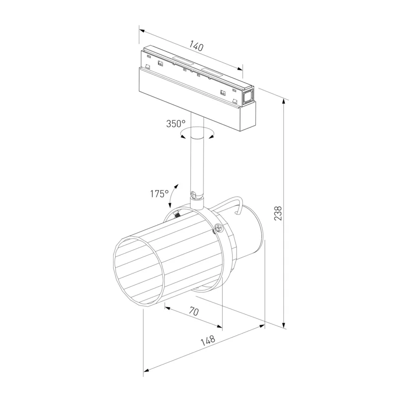 Slim Magnetic Трековый светильник со стеклянным плафоном 10W 4000K черный 85532/01 Elektrostandard 10