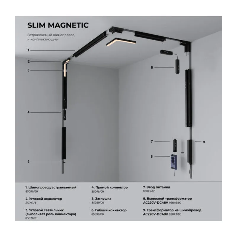Slim Magnetic Трековый светильник со стеклянным плафоном 10W 4000K черный 85532/01 Elektrostandard 9