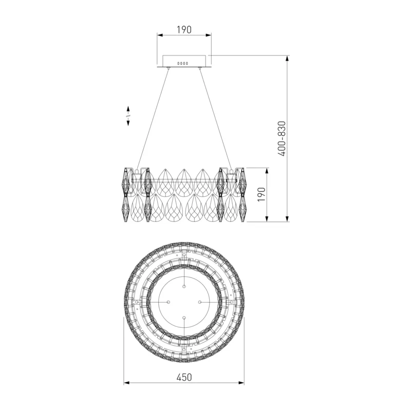 Подвесная люстра с хрусталем 90370/1 Strotskis Bogate's 9