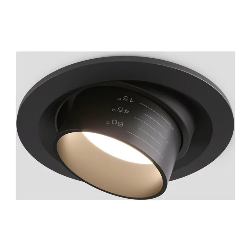 Встраиваемый светодиодный светильник с регулировкой угла освещения 9920 LED 15W 4200K черный Elektrostandard