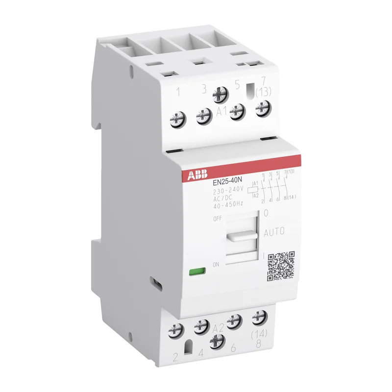 ABB контактор модульный EN25-40N-06 (25А АС-1, 4НО), катушка 230В AC/DC 2 модуля 2