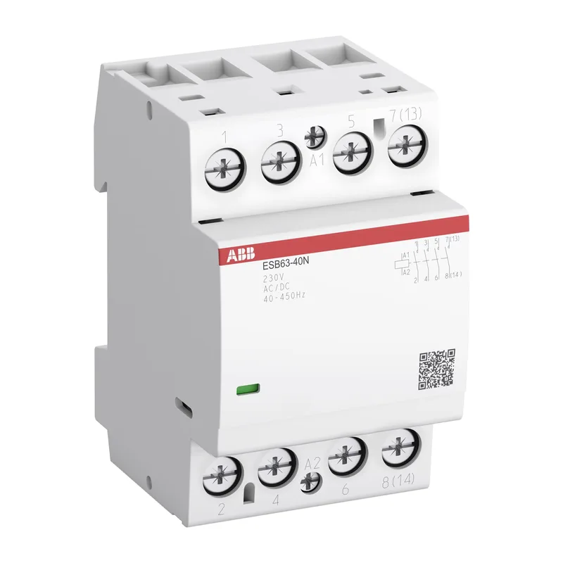 ABB Контактор ESB63-40N-01 модульный (63А АС-1, 4НО), катушка 24В AC/DC 2