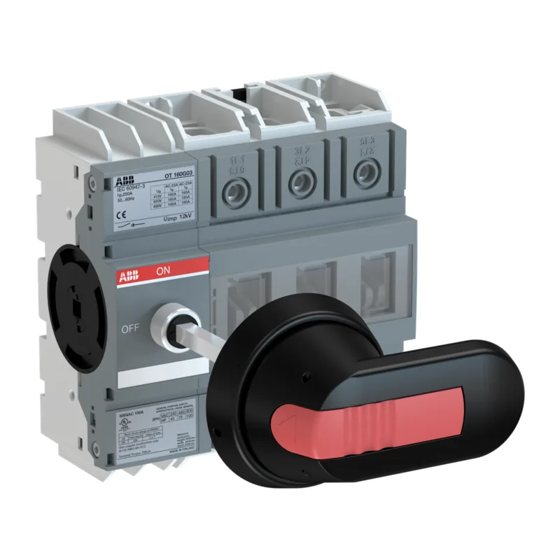 OT160G03P Рубильник ABB 3-х полюсный на 160A (с ручкой OHB6 5J6 и переходником OXP6x210) (выключатель нагрузки) 2